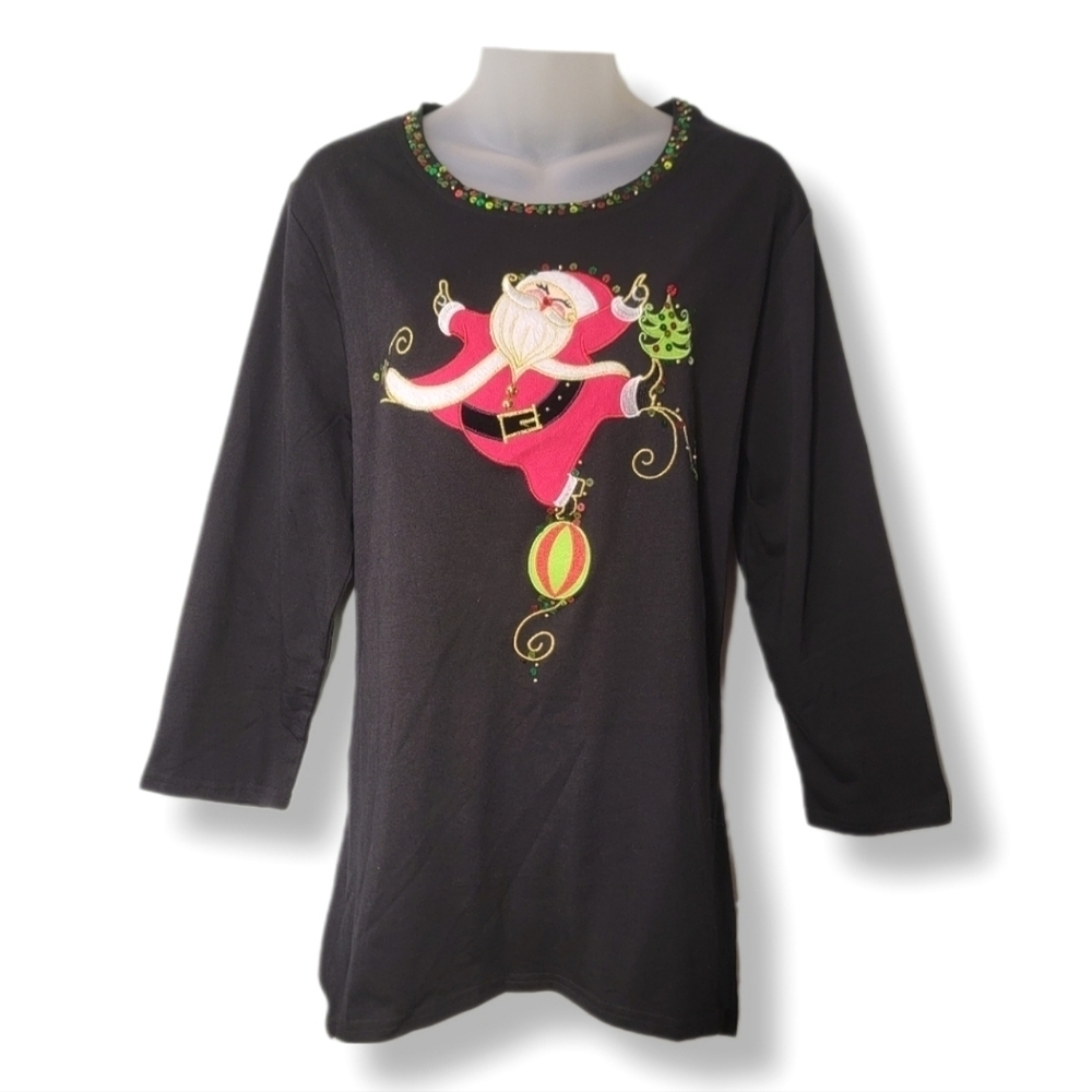 NWT Berek Santa Sequin T-shirt